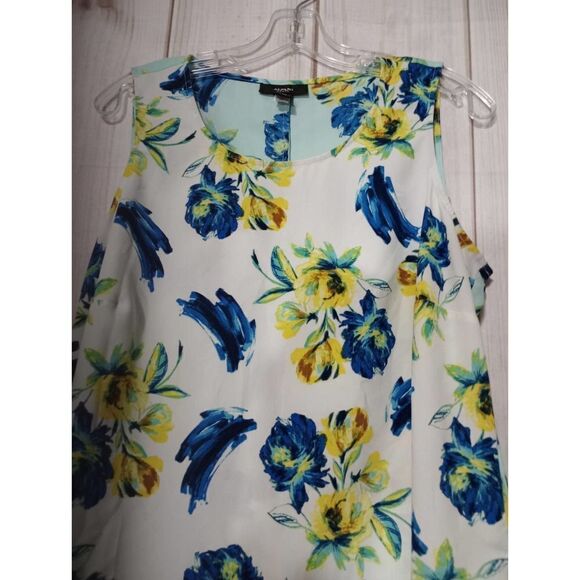Alfani‎ Blouse Ladies 1x Color block Sleeveless Floral - Picture 3 of 8